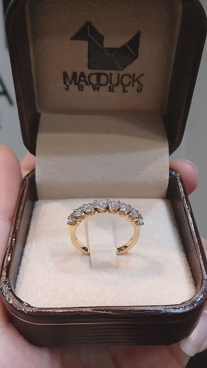 MadDuckJewels 18K Yellow Gold (75%) Engagement & Wedding Ring – CZ / Moissanite / Lab-Grown Diamond – Nickel-Free – RG1715-Y18