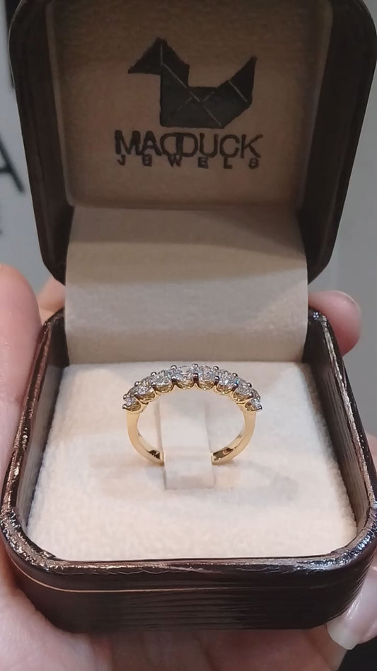 MadDuckJewels 18K Yellow Gold (75%) Engagement & Wedding Ring – CZ / Moissanite / Lab-Grown Diamond – Nickel-Free – RG1715-Y18