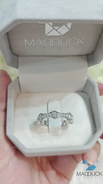 MadDuckJewels Sterling Silver 925 Engagement & Wedding Ring – CZ / Moissanite / Lab-Grown Diamond – Rhodium Plated, Nickel-Free – RG2106