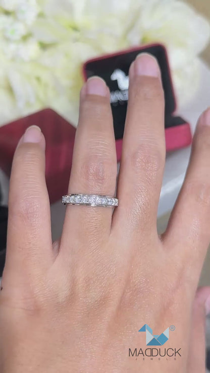 Madduckjewels แหวนเงินแท้ เพชร CZ ชุบโรเดียม RG1943