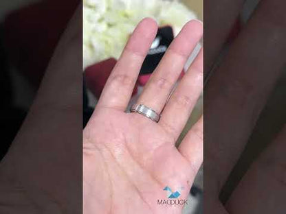 Madduckjewels แหวนเงินแท้ ชุบโรเดียม RG1629WGR แหวนกว้าง 5.5mm หนา 1mm