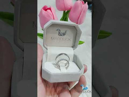 Cubiz Zirconia Sterling Silver 925 couple Rings with Rhodium plated / RG1405-RG1428