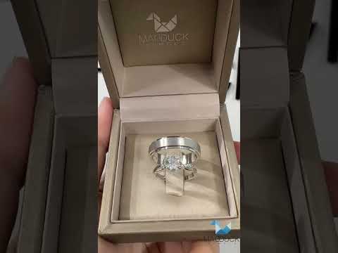 Madduckjewels แหวนเงินแท้ เพชร CZ ชุบโรเดียม RG1718WGR-RG1536