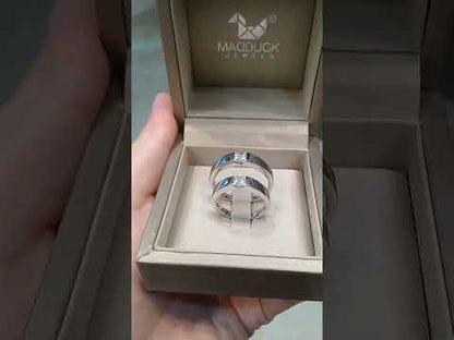 Cubiz Zirconia Sterling Silver 925 couple Rings with Rhodium plated / RG1475-RG1475