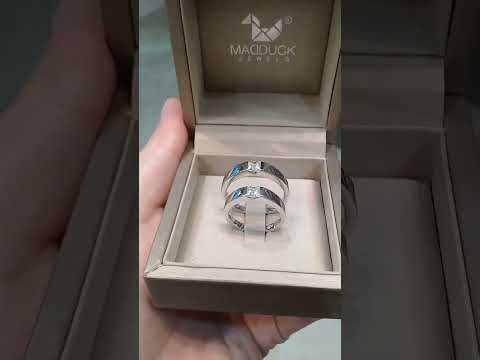 Cubiz Zirconia Sterling Silver 925 couple Rings with Rhodium plated / RG1475-RG1475