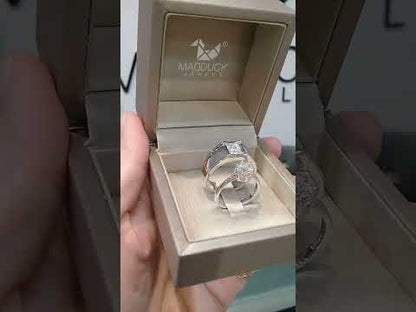 Madduckjewels แหวนเงินแท้ เพชร CZ ชุบโรเดียม RG1426-RG1416
