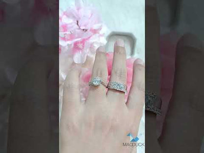 Cubiz Zirconia Sterling Silver 925 couple Rings with Rhodium plated / RG1559-RG1613