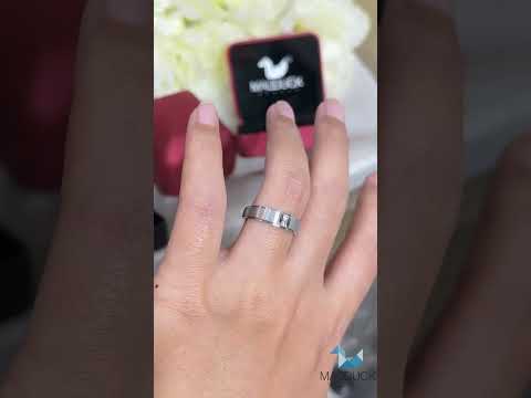 Madduckjewels แหวนเงินแท้ เพชร CZ ชุบโรเดียม RG1522WGR