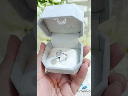 1.30 Cts Cubic Zirconia / Sterling Silver 925 Ring / Rhodium plated Nickel-Free / MadDuckJewels RG1623