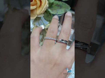 Cubiz Zirconia Sterling Silver 925 couple Rings with Rhodium plated / RG1929-RG1428