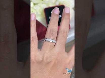Madduckjewels แหวนเงินแท้ เพชร CZ ชุบโรเดียม RG1435