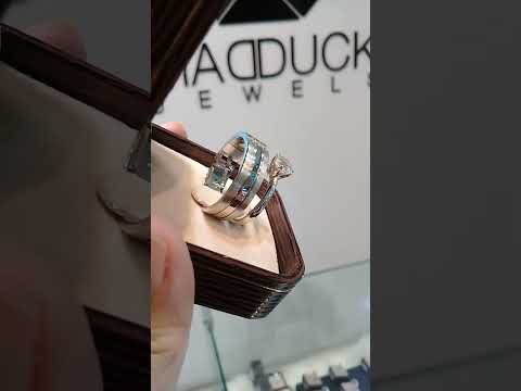 Cubiz Zirconia Sterling Silver 925 couple Rings with Rhodium plated / RG1445WGR-RG1732