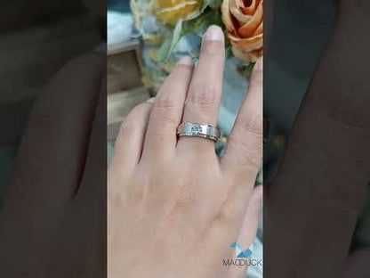 0.35 Cts Cubic Zirconia / Sterling Silver 925 Ring / Rhodium plated Nickel-Free / MadDuckJewels RG1418WGR