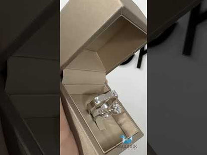 Cubiz Zirconia Sterling Silver 925 couple Rings with Rhodium plated / RG1807-RG1703