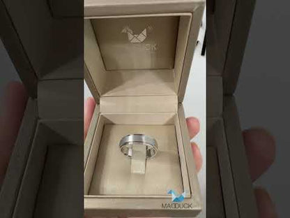 Madduckjewels แหวนเงินแท้ ชุบโรเดียม RG1718WGR แหวนกว้าง 6mm หนา 1.8mm