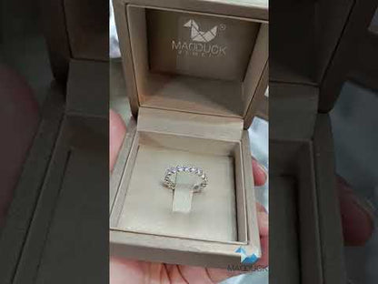 MadDuckJewels Sterling Silver 925 Engagement & Wedding Ring – CZ / Moissanite / Lab-Grown Diamond – Rhodium Plated, Nickel-Free – RG1428