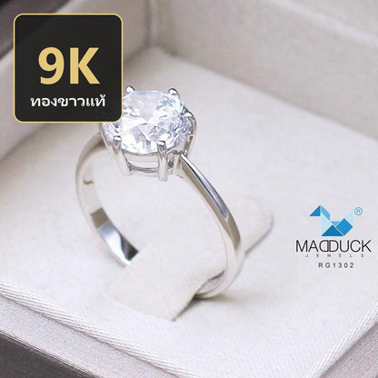 Women's ring – CZ in 9K white gold by Madduck Jewels