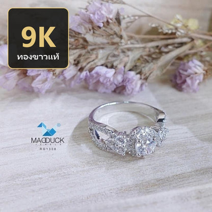 Women's ring – CZ in 9K white gold by Madduck Jewels