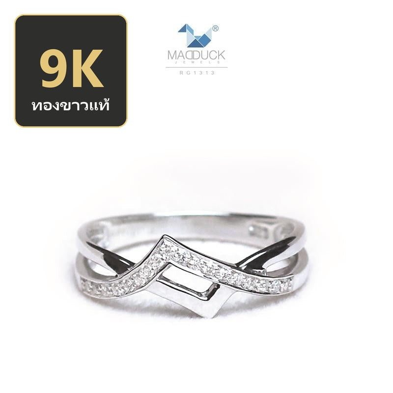 Women's ring – CZ in 9K white gold by Madduck Jewels