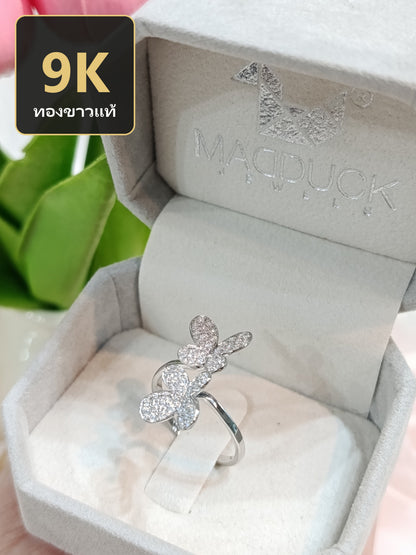 MadDuckJewels 9K White Gold (37.5%) Engagement & Wedding Ring – CZ / Moissanite / Lab-Grown Diamond – Rhodium Plated, Nickel-Free – RG1320-W09