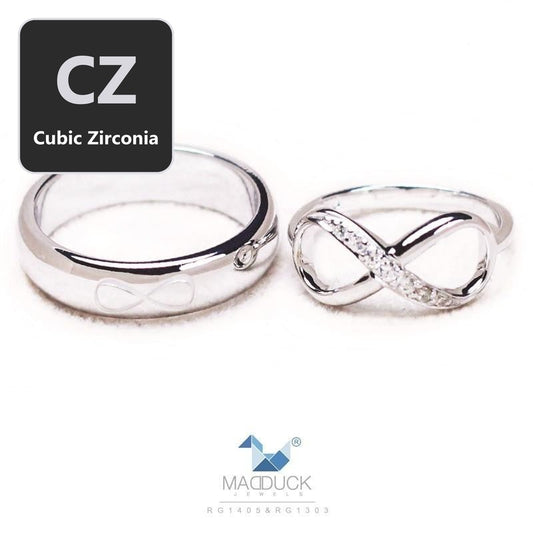 Couple ring set – CZ in 925 silver by Madduck Jewels