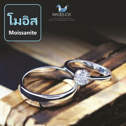 Couple ring set – Moissanite in 925 silver by Madduck Jewels