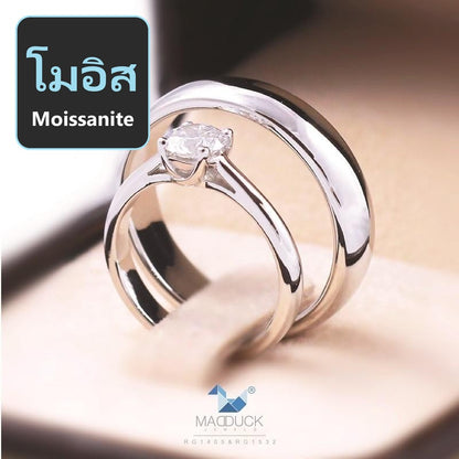 Couple ring set – Moissanite in 925 silver by Madduck Jewels