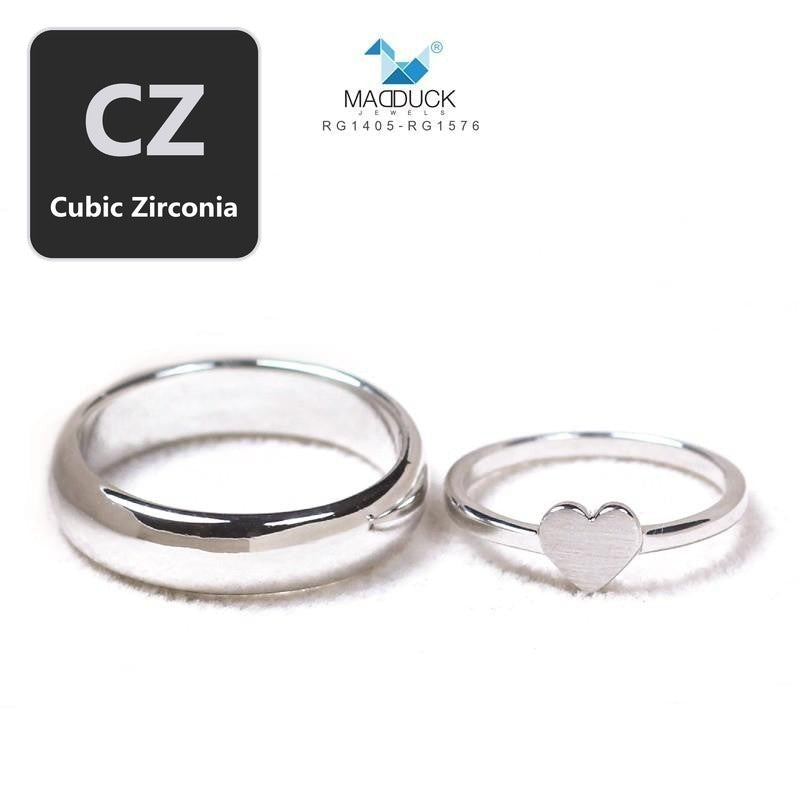 Couple ring set – CZ in 925 silver by Madduck Jewels
