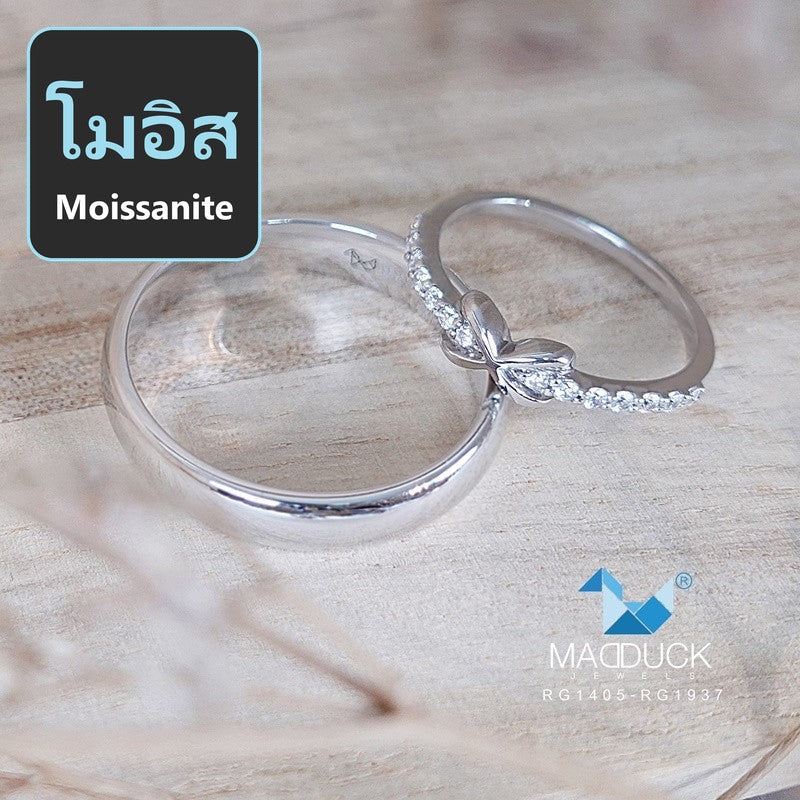 Couple ring set – Moissanite in 925 silver by Madduck Jewels
