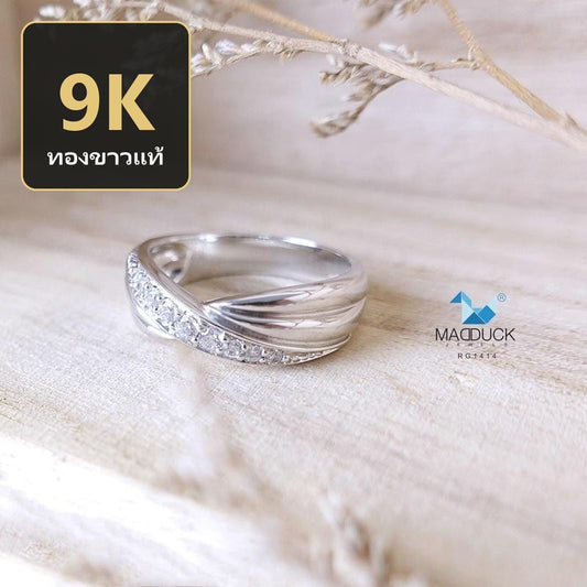 Women's ring – CZ in 9K white gold by Madduck Jewels
