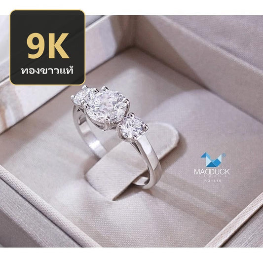 Women's ring – CZ in 9K white gold by Madduck Jewels