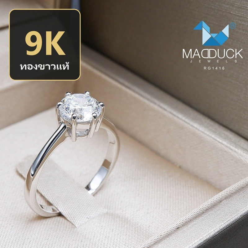 Women's ring – CZ in 9K white gold by Madduck Jewels
