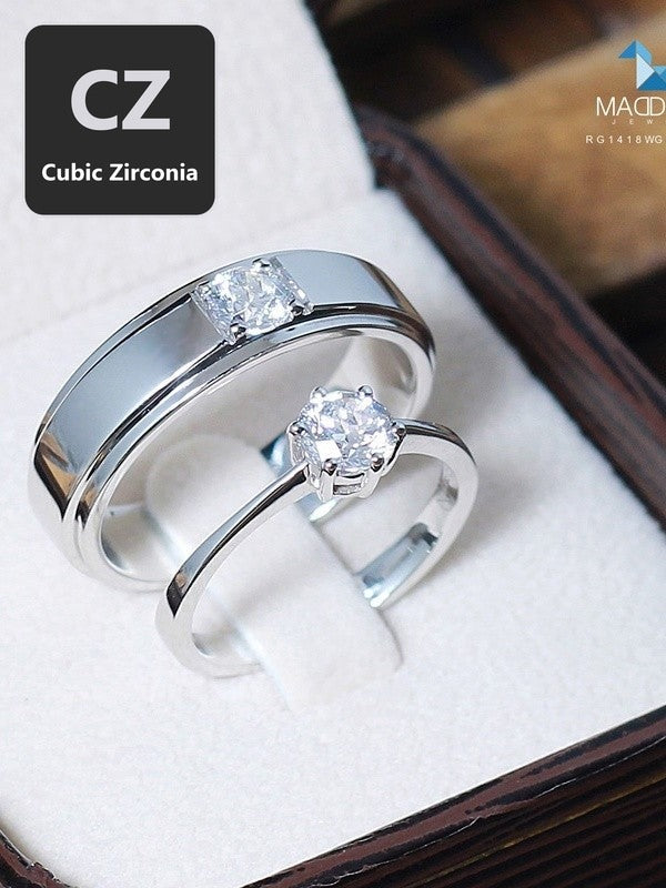Couple ring set – CZ in 925 silver by Madduck Jewels