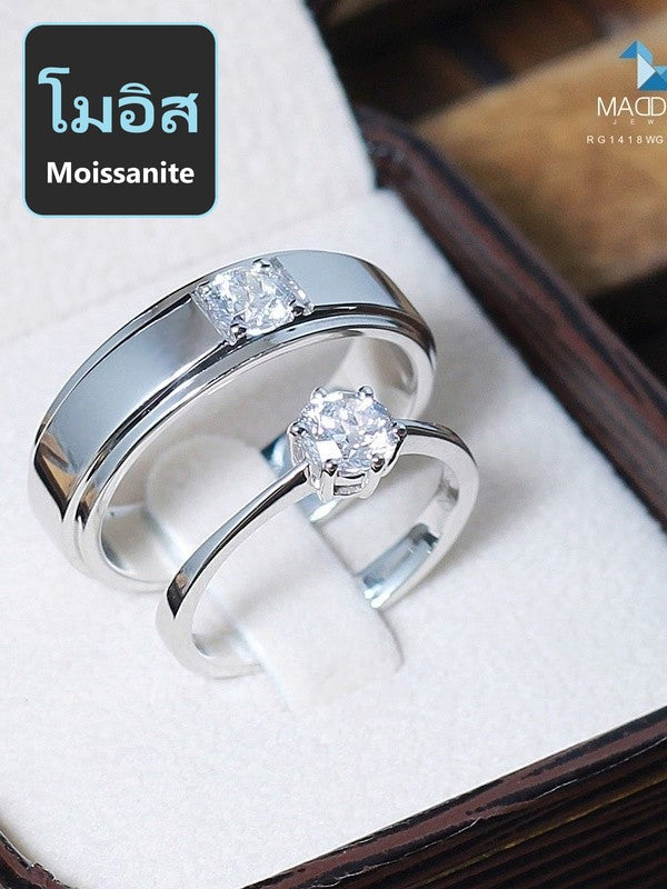Couple ring set – Moissanite in 925 silver by Madduck Jewels