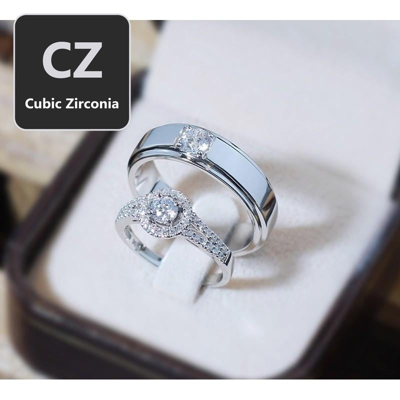 Couple ring set – CZ in 925 silver by Madduck Jewels