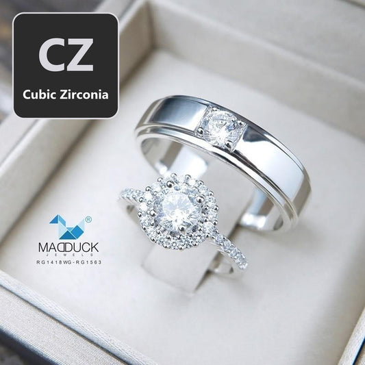 Couple ring set – CZ in 925 silver by Madduck Jewels