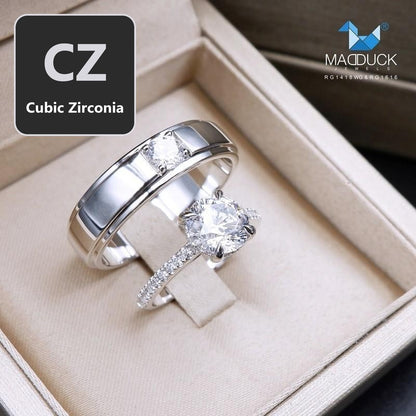 Couple ring set – CZ in 925 silver by Madduck Jewels