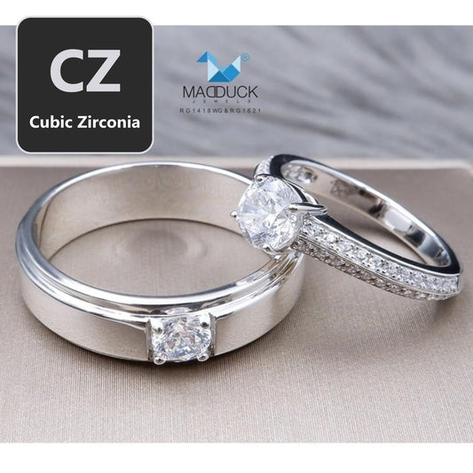 Couple ring set – CZ in 925 silver by Madduck Jewels