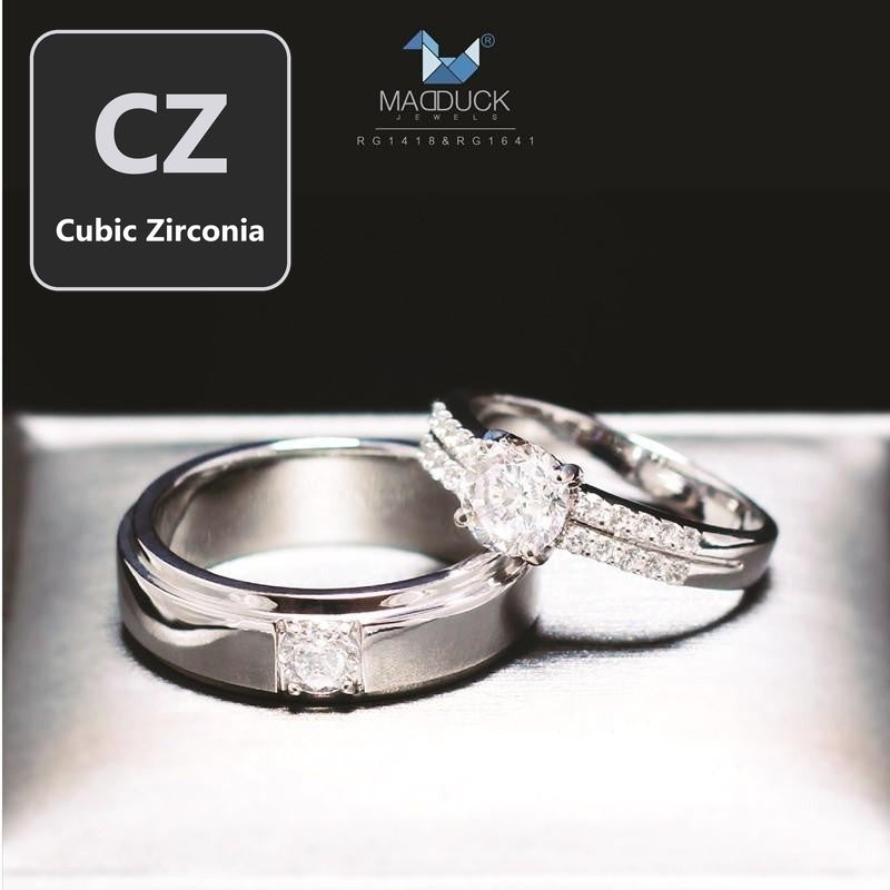 Couple ring set – CZ in 925 silver by Madduck Jewels