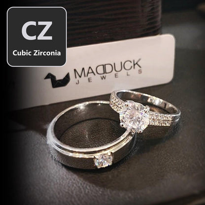 Couple ring set – CZ in 925 silver by Madduck Jewels