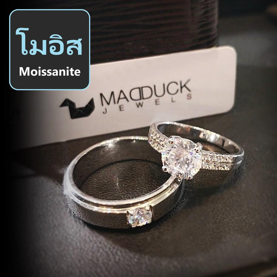 Couple ring set – Moissanite in 925 silver by Madduck Jewels