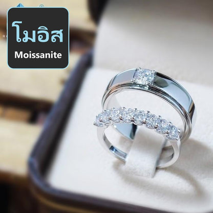 Couple ring set – Moissanite in 925 silver by Madduck Jewels