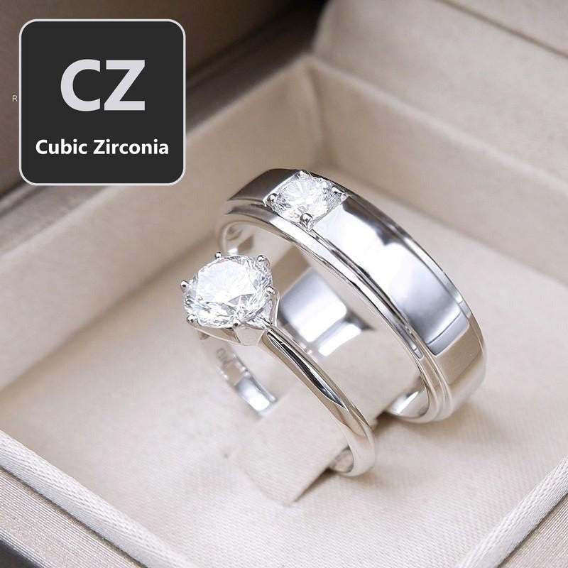 Couple ring set – CZ in 925 silver by Madduck Jewels