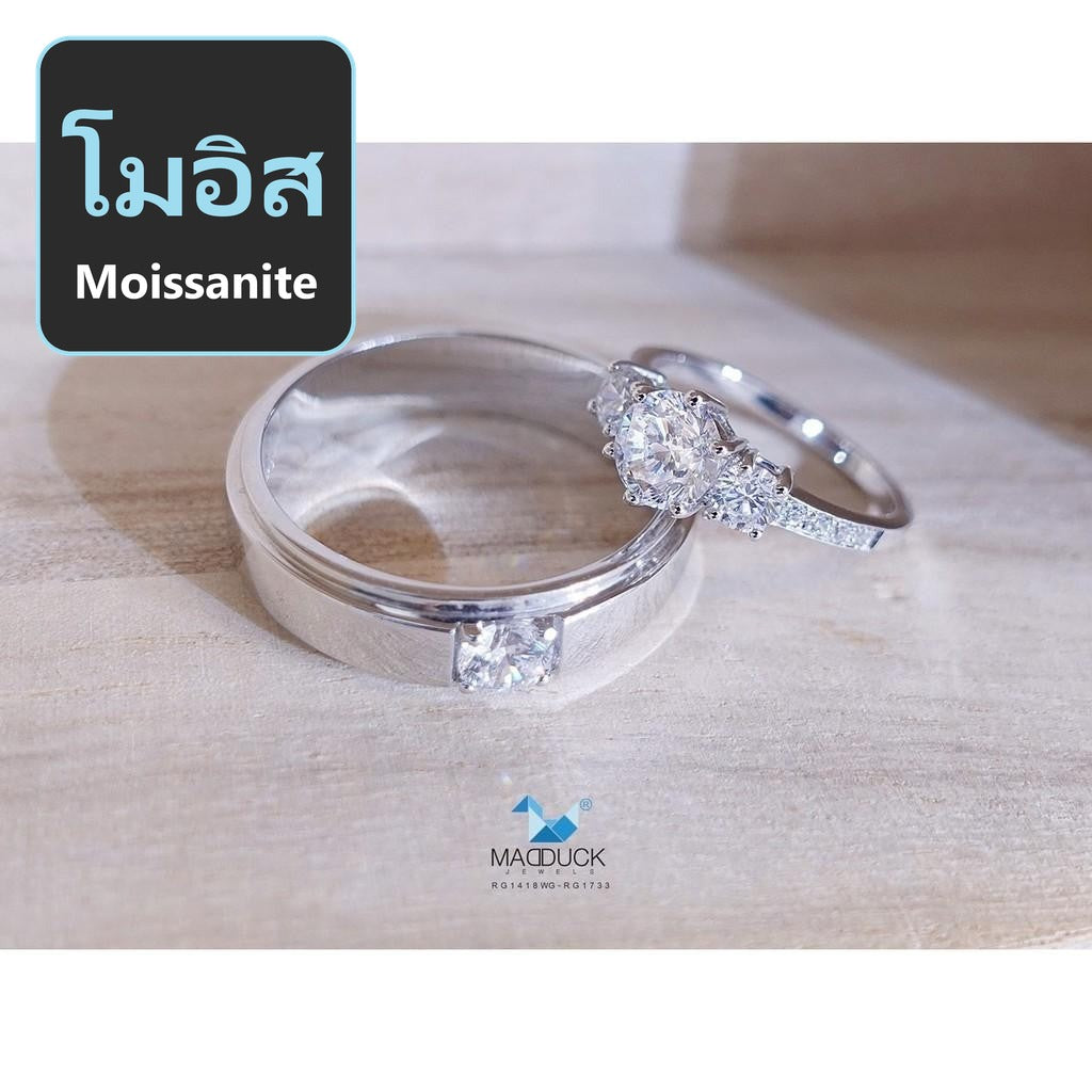 Couple ring set – Moissanite in 925 silver by Madduck Jewels