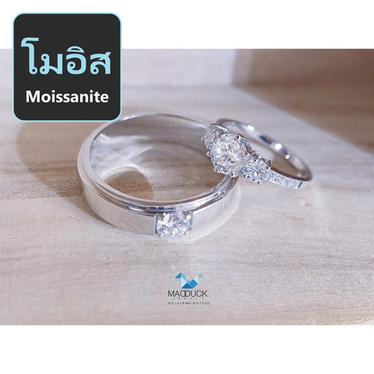 Couple ring set – Moissanite in 925 silver by Madduck Jewels