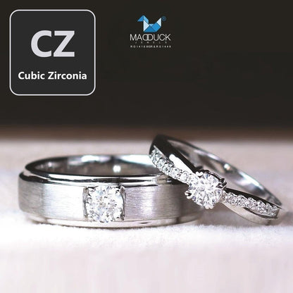 Couple ring set – CZ in 925 silver by Madduck Jewels