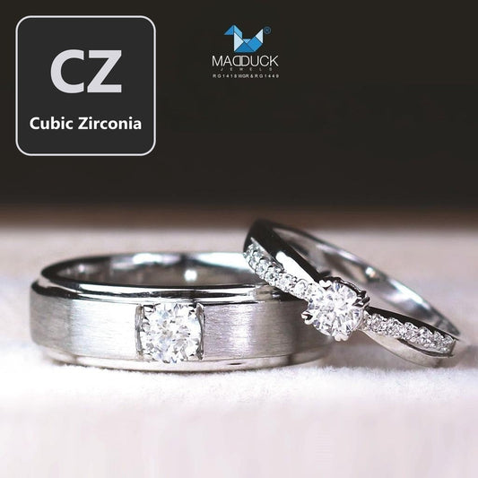 Couple ring set – CZ in 925 silver by Madduck Jewels