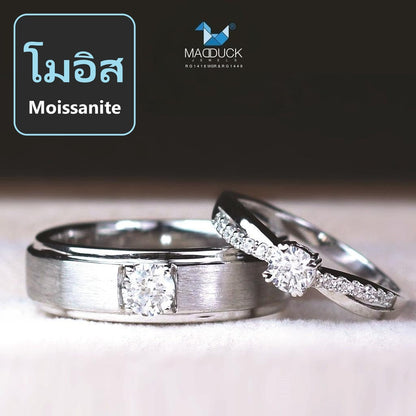 Couple ring set – Moissanite in 925 silver by Madduck Jewels