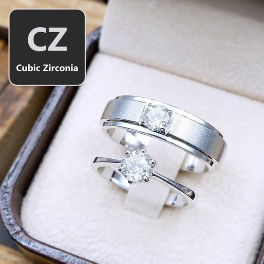 Couple ring set – CZ in 925 silver by Madduck Jewels