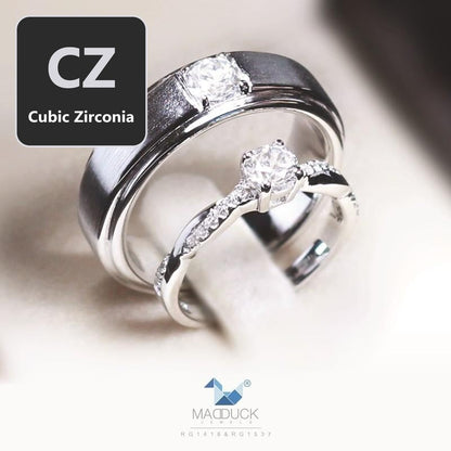 Couple ring set – CZ in 925 silver by Madduck Jewels